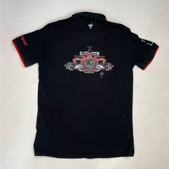 Giorgio Piola Formula 1 Monza 2003 Polo Shirt Men Medium Black Short Sleeve - Picture 1 of 8